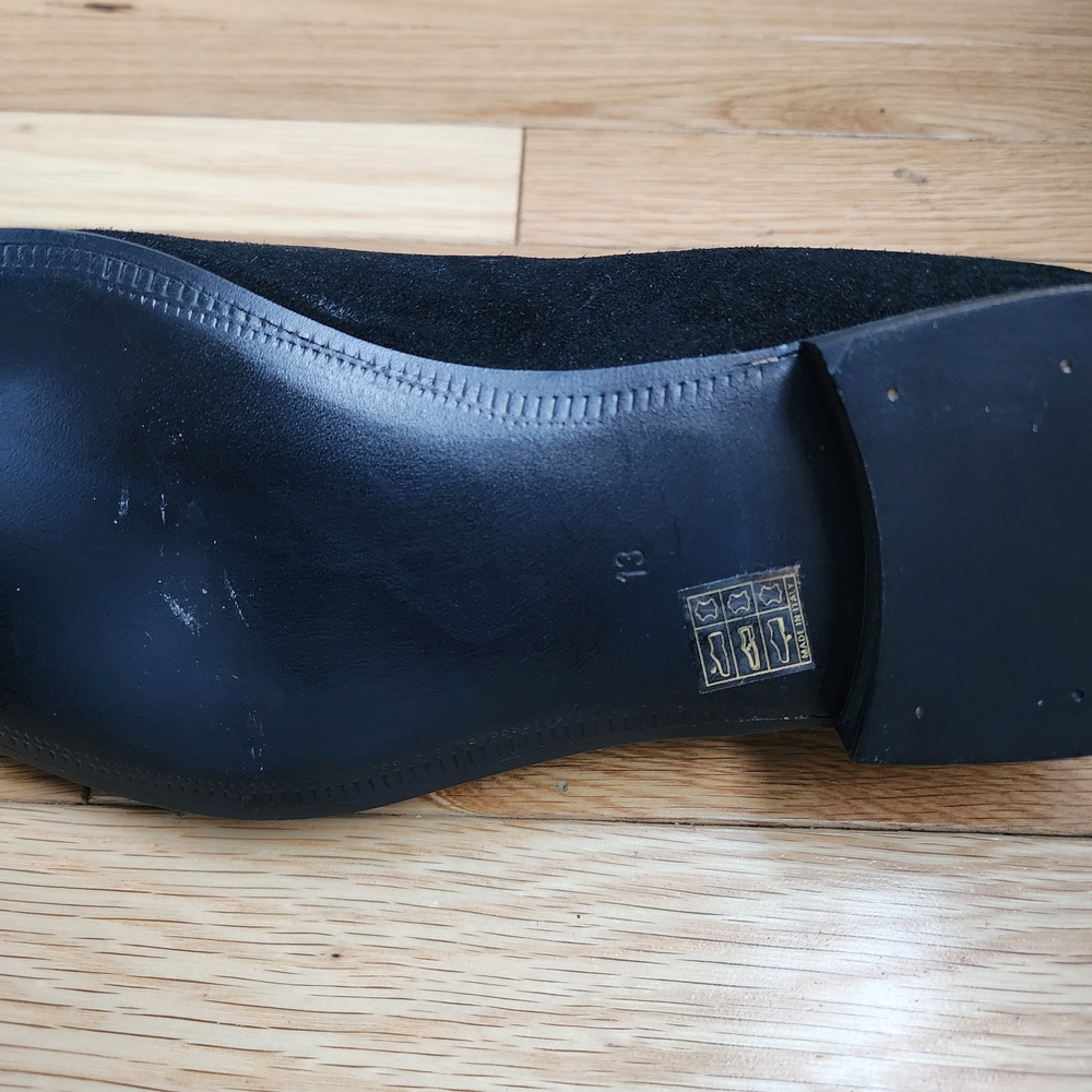 Cifinelli Men’s Black Suede Slip-On Loafers.Size 13 New With Box - Picture 5 of 9